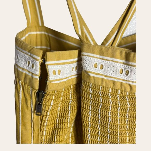 The Great Laurel Yellow Striped Sweetheart Sleeveless Midi Dress Size XS - Picture 11 of 16